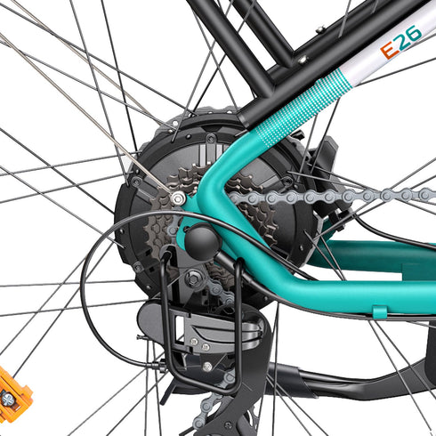 Bicicleta eléctrica con neumáticos anchos y doble suspensión
